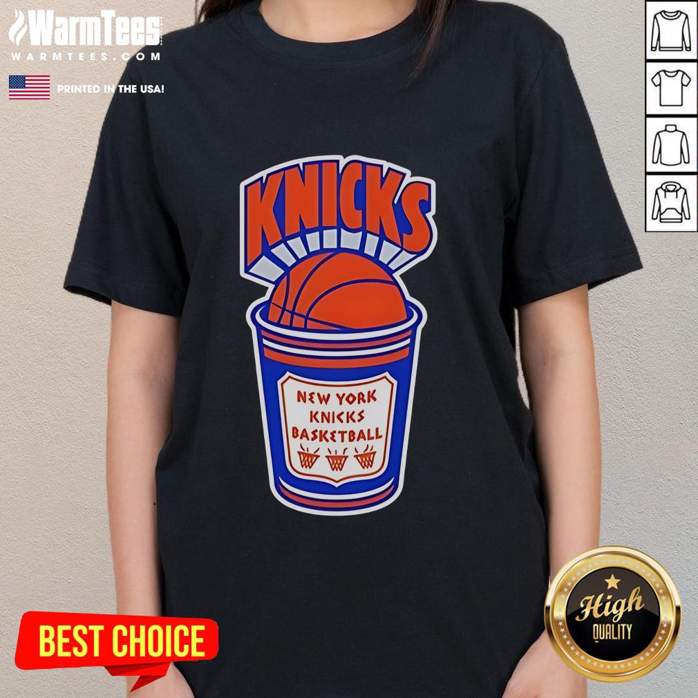 Alt Text: Good New York Knicks Hardwood Classics Brew City Ladies Tee featuring team logo and stylish design for fans.