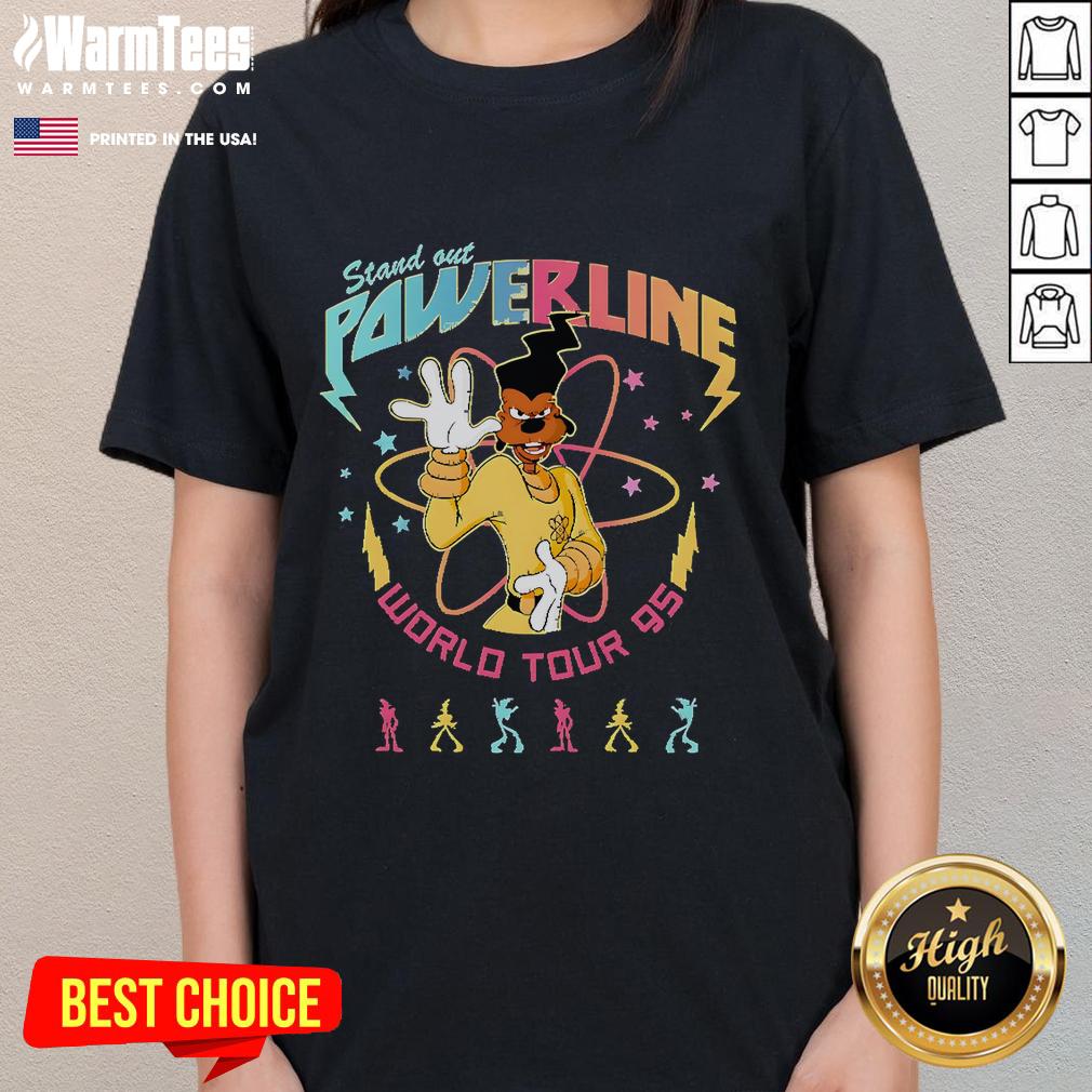 Good Powerline Stand Out World Tour 95 Ladies Tee featuring vibrant design and stylish fit for concert enthusiasts.