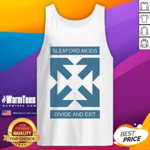 Good Sleaford Mods Divide and Exit Arrow Tank Top featuring bold graphic design and casual fit for music fans.