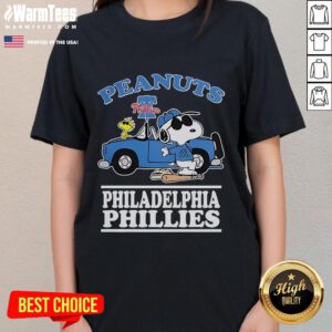 Good Snoopy Peanuts X Philadelphia Phillies 2025 Ladies Tee featuring a playful design for fans of all ages.