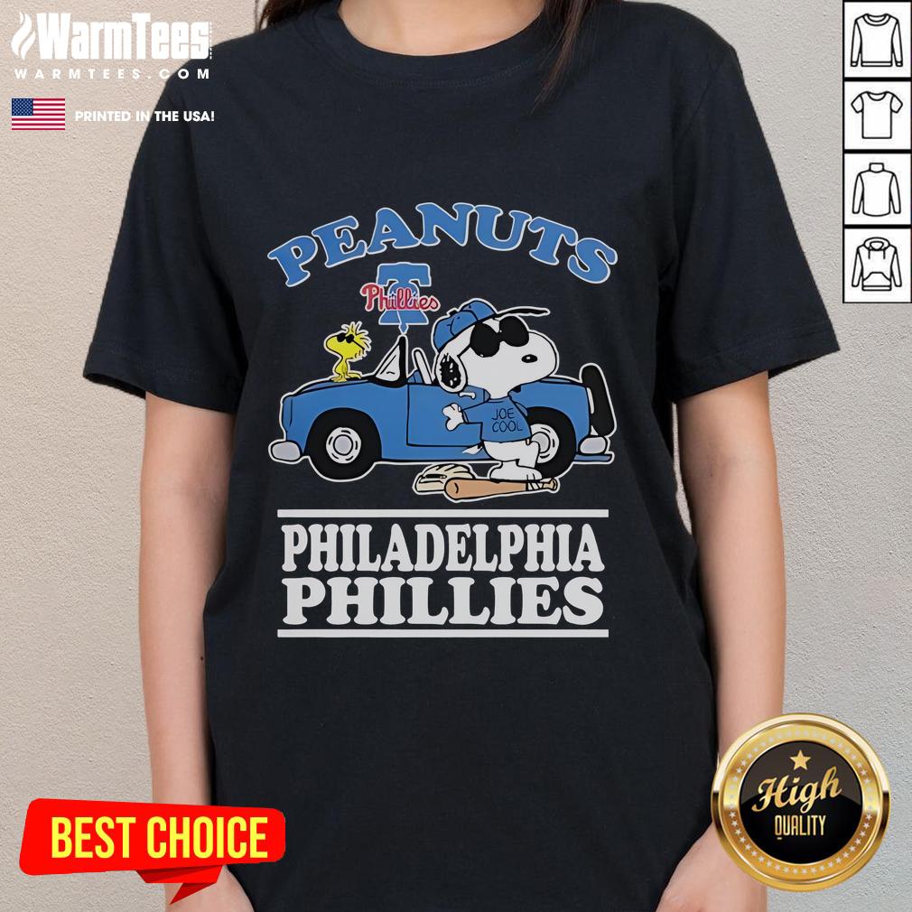 Good Snoopy Peanuts X Philadelphia Phillies 2025 Ladies Tee featuring a playful design for fans of all ages.