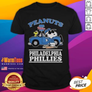 Good Snoopy Peanuts X Philadelphia Phillies 2025 T-Shirt for fans featuring vibrant graphics and a playful design.