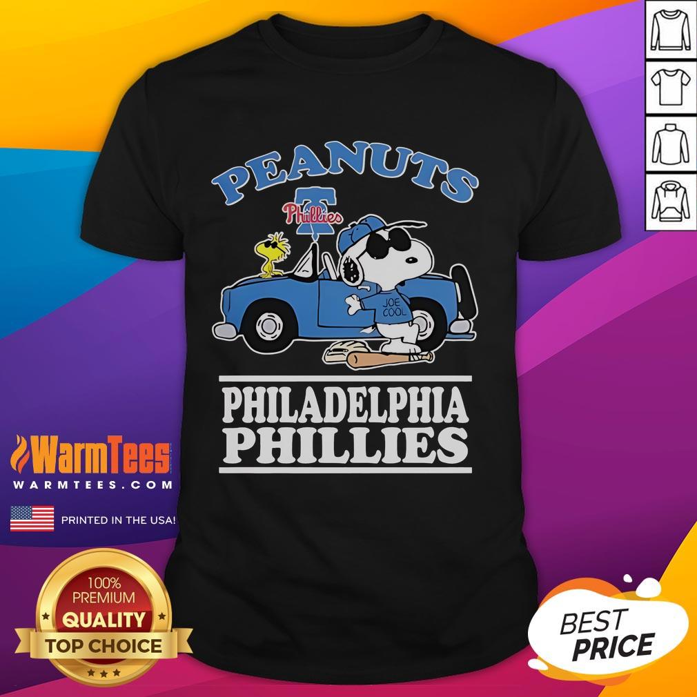 Good Snoopy Peanuts X Philadelphia Phillies 2025 T-Shirt for fans featuring vibrant graphics and a playful design.
