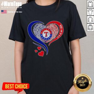 Good Texas Rangers Baseball Its In My DNA Heart ladies tee featuring a stylish design for passionate fans.