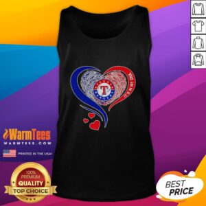 Alt Text: Good Texas Rangers baseball tank top with heart design, perfect for fans showcasing their team spirit.