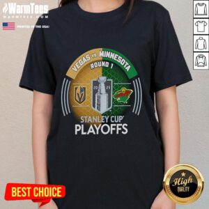 Good Vegas Golden Knights vs Minnesota Wild 2025 Stanley Cup Playoffs ladies tee featuring vibrant team graphics.