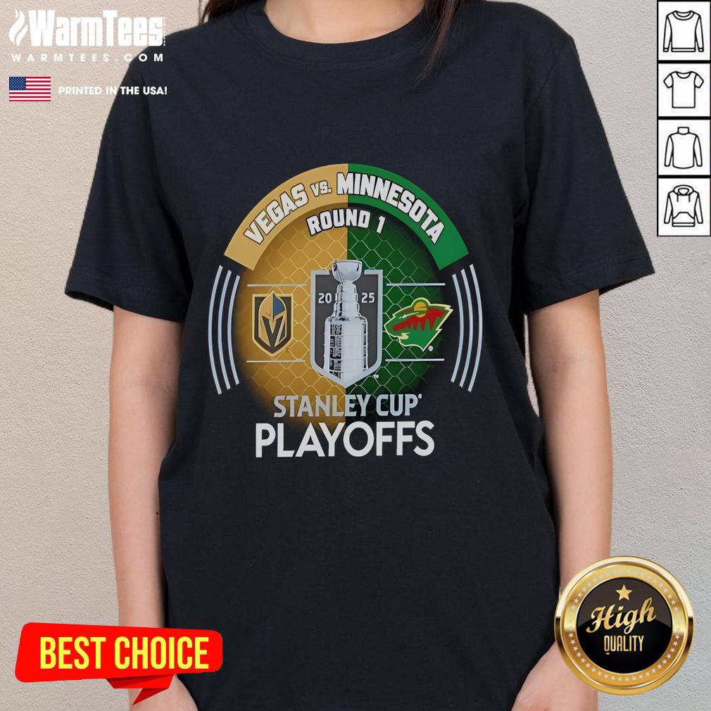 Good Vegas Golden Knights vs Minnesota Wild 2025 Stanley Cup Playoffs ladies tee featuring vibrant team graphics.