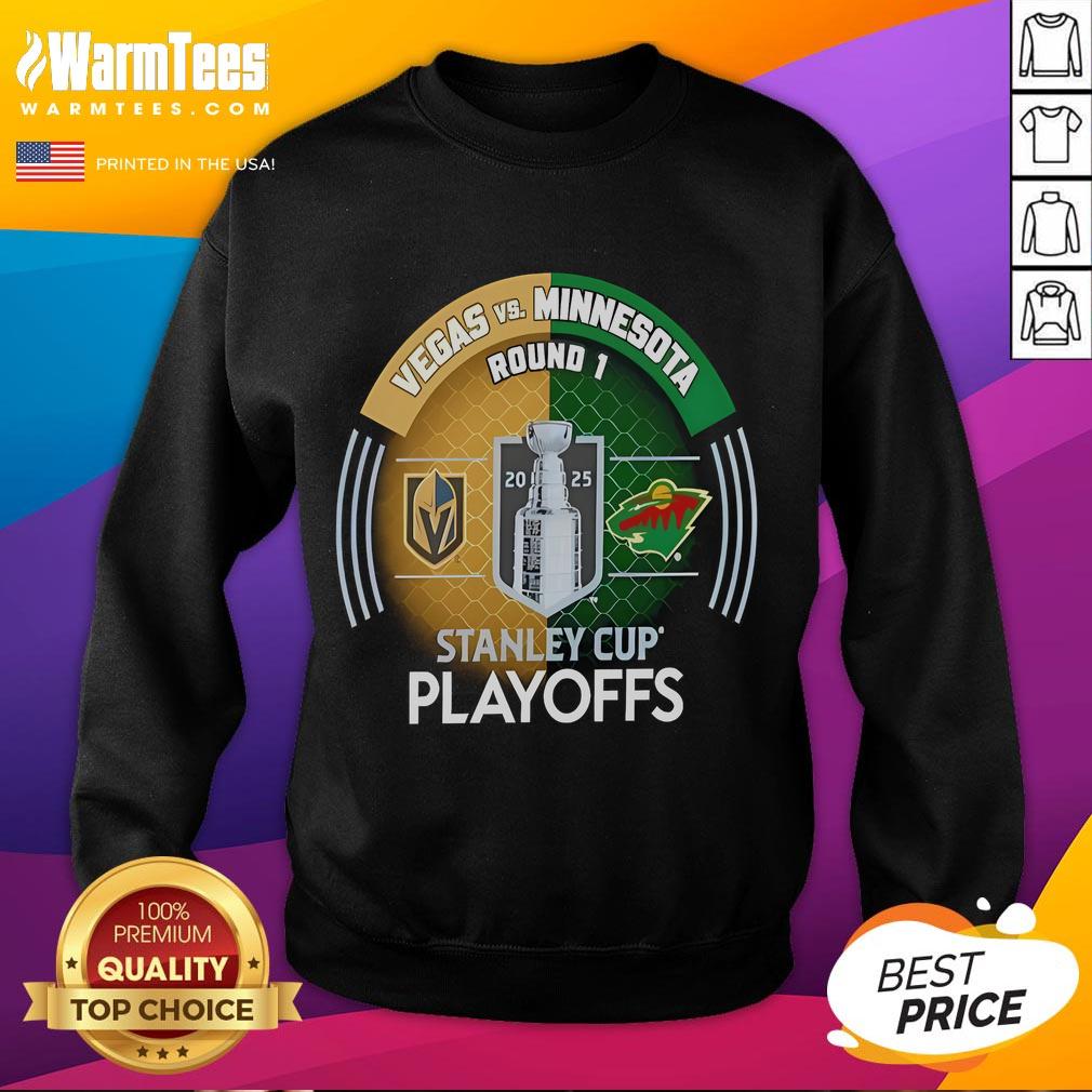 Good Vegas Golden Knights vs Minnesota Wild 2025 Stanley Cup Playoffs hoodie featuring team logos and vibrant graphics.