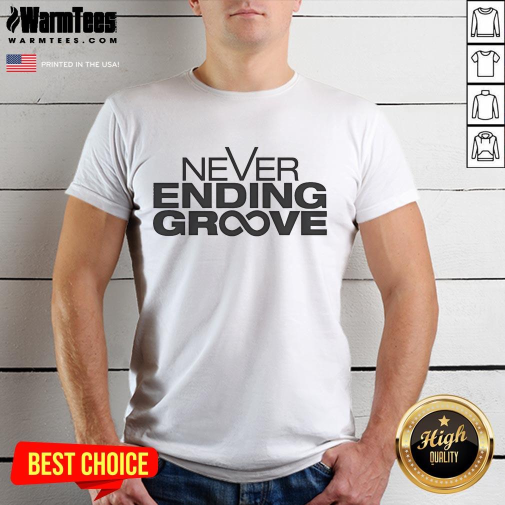 Alt Text: Good Vincen Garcia Never Ending Groove T-Shirt featuring a vibrant design and comfortable fit for music lovers.
