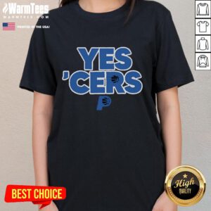 Good Yes Cers Indiana Pacers Season Campaign Ladies Tee featuring team colors and logo for passionate fans.