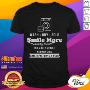 Happy Roman Atwood wearing 'Just Methin' Around' laundry t-shirt, smiling in Newark, Ohio. Smile More lifestyle.