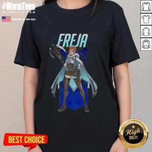 Hot Overwatch 2 Freja Ladies Tee featuring vibrant graphics and stylish design for gamers and fans.
