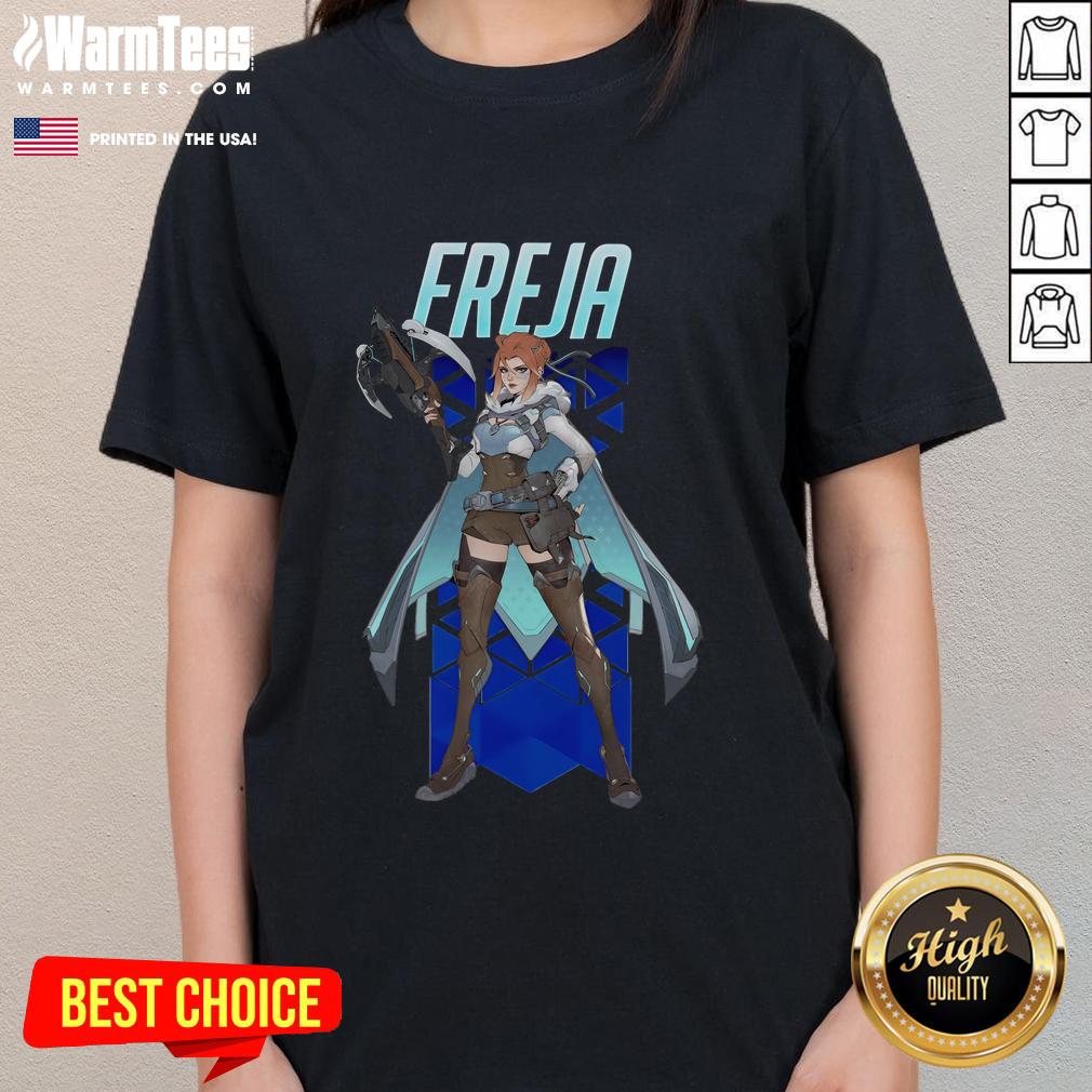 Hot Overwatch 2 Freja Ladies Tee featuring vibrant graphics and stylish design for gamers and fans.