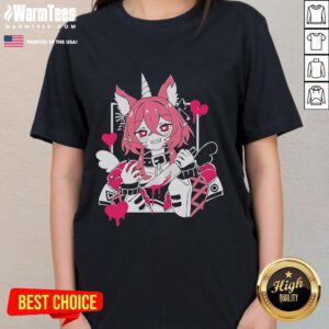 Hot Textilgremlin Laphipi Vtuber anime ladies tee featuring vibrant graphics and stylish design for anime fans.
