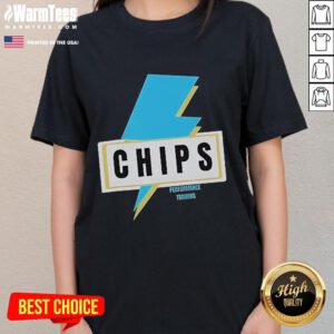 Nice Chips Performance Training Lightning Ladies Tee in vibrant colors, perfect for active women seeking style and comfort.