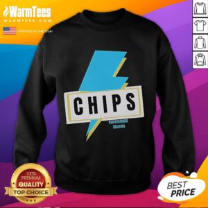 Nice Chips Performance Training Lightning Sweatshirt in vibrant colors, perfect for workouts and athletic fashion.