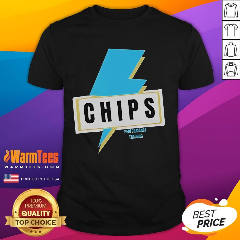 Nice Chips Performance Training Lightning T-Shirt in vibrant colors, perfect for athletes and fitness enthusiasts.