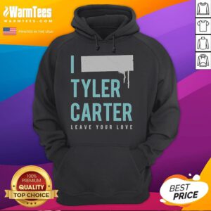 Tyler Carter wearing the Leave Your Love hoodie, showcasing a stylish design perfect for casual wear and fans.