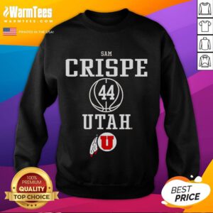 Nice Sam Crispe Utah sweatshirt in a cozy outdoor setting, showcasing stylish design and vibrant colors.