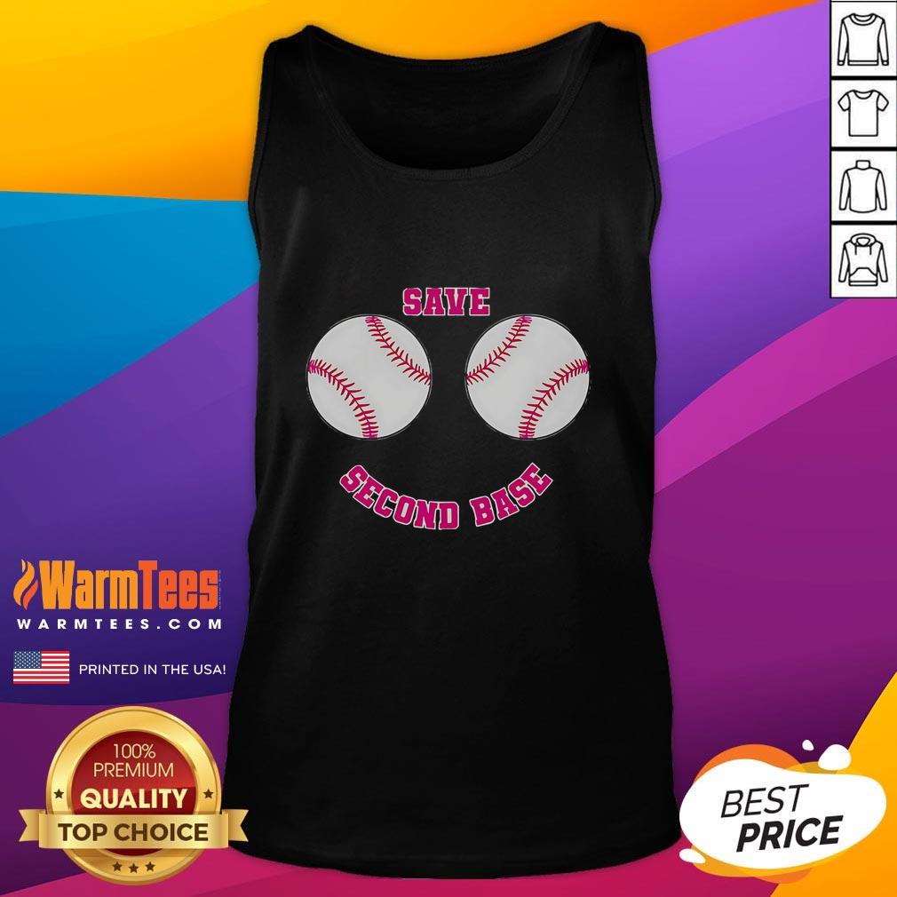 Nice Save Second Base Tank Top featuring a stylish graphic design, perfect for baseball fans and casual summer wear.