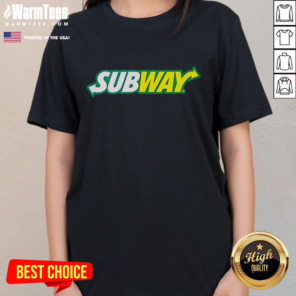 Nice Subway Logo on a Catering Ladies Tee, showcasing vibrant design for food service apparel.
