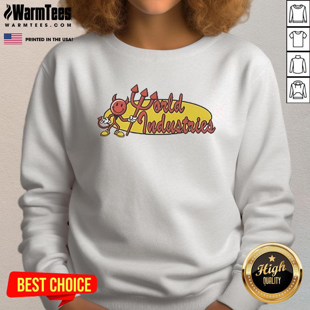 Nice World Industries Devil Oval Sweatshirt in black with bold graphic design, perfect for casual streetwear style.