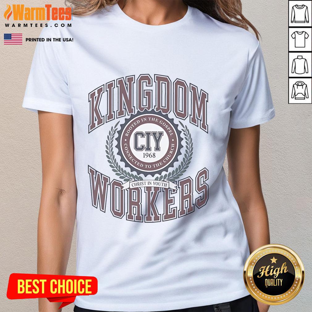 Alt Text: Official Kingdom Workers of Christ Youth Tee 1968, celebrating faith rooted in the gospel and connected to the church.