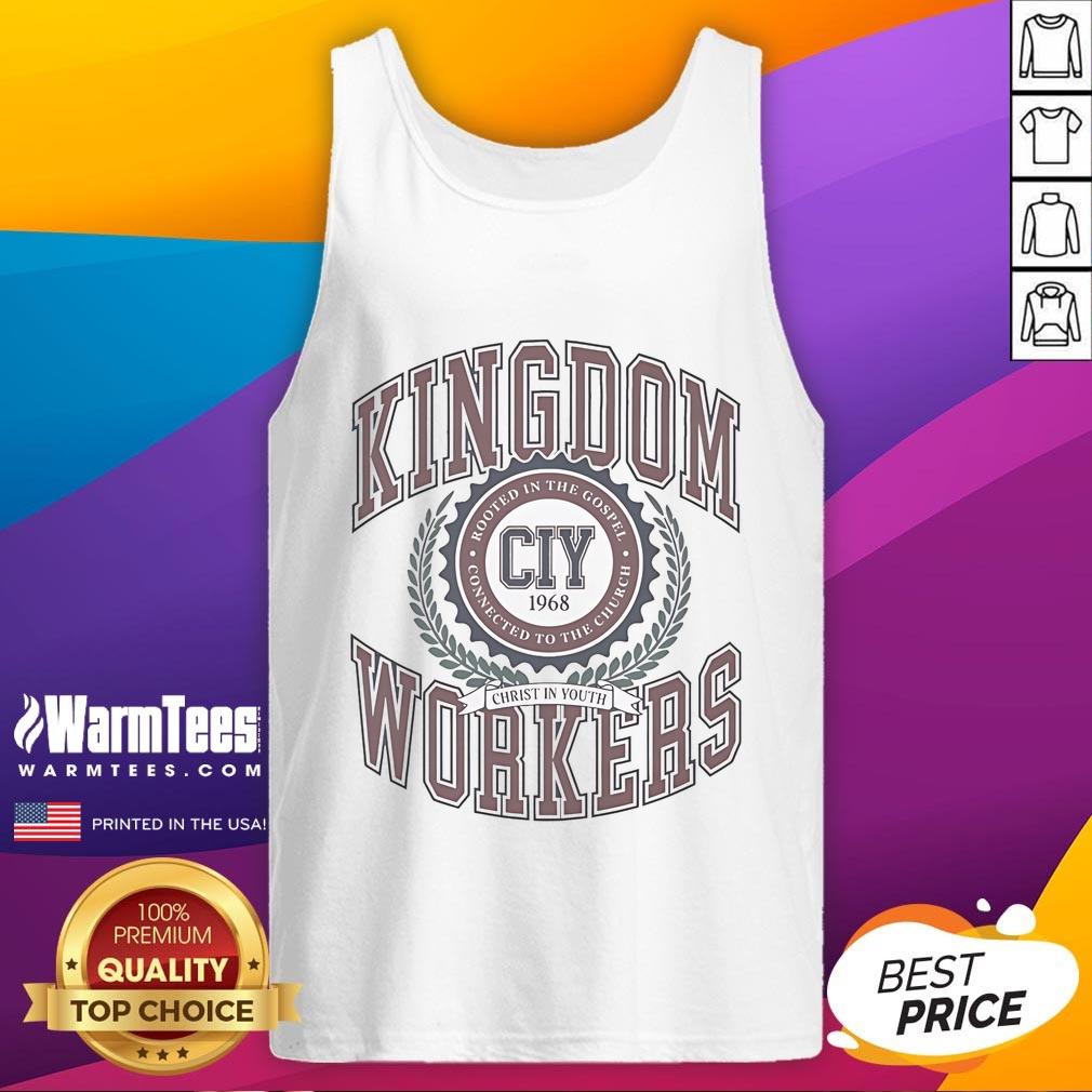 Official Kingdom Workers for Christ tank top, 1968, celebrating youth rooted in the gospel and connected to the church.