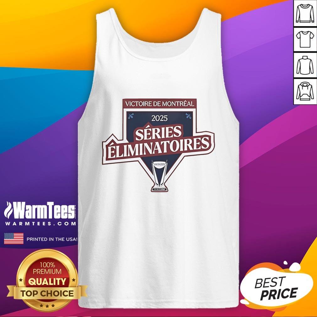 Official Montreal Victoire 2025 Series Eliminatoires tank top featuring vibrant team colors and logo, perfect for fans.
