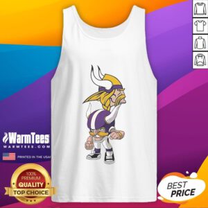 Official NFL Rush Zone Minnesota Vikings cartoon character tank top featuring vibrant team colors and fun design.