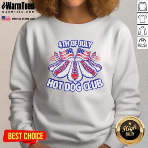 Awesome 4th of July Hot Dog Club America sweatshirt featuring a festive design perfect for Independence Day celebrations.