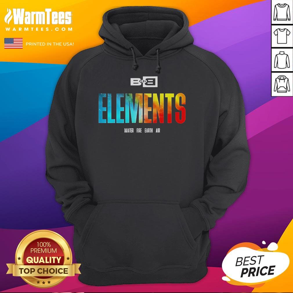 Awesome Bobby Ray B.O.B Elements hoodie featuring water, fire, earth, and air designs for stylish comfort.