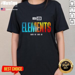 Awesome Bobby Ray B.O.B Elements Water Fire Earth Air ladies tee featuring vibrant graphic design.
