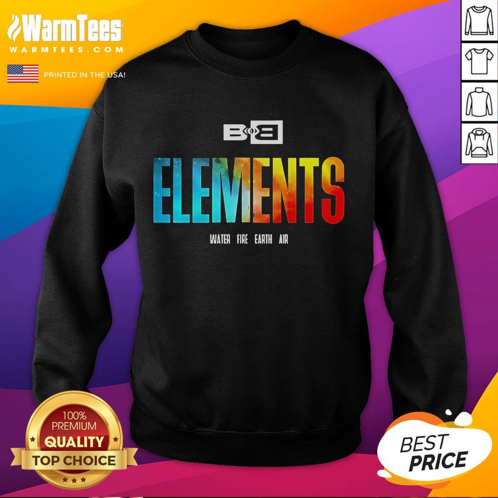 Awesome Bobby Ray B.O.B Elements Water Fire Earth Air Sweatshirt featuring vibrant elemental graphics and cozy design.