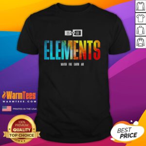 Awesome Bobby Ray B.O.B Elements Water Fire Earth Air T-Shirt featuring vibrant elemental graphics and stylish design.