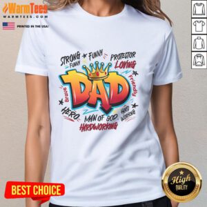 Awesome Dad quotes graphic on a stylish ladies tee for Father's Day, celebrating fatherhood with humor and love.