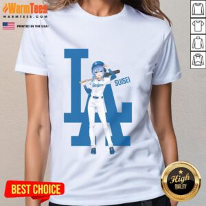 Awesome Los Angeles Dodgers Hololive Night T-shirt featuring Suisei, perfect for fans and collectors.