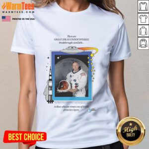 Awesome Neil Armstrong UFO Ladies Tee featuring a stylish graphic of Neil Armstrong and a UFO design for space enthusiasts.