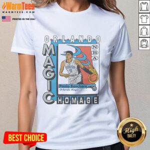 Awesome Orlando Magic trading card featuring Paolo Banchero on a stylish ladies tee, perfect for fans and collectors.