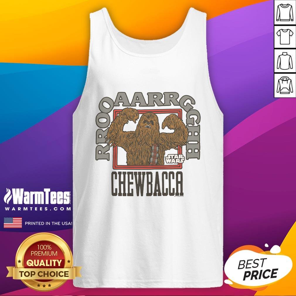 Alt Text: Awesome Star Wars Wookie Roar Chewbacca tank top featuring a bold graphic of Chewbacca's iconic roar.