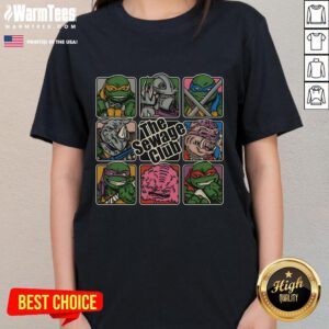 Awesome The Sewage Bunch Club Ninja Turtle Ladies Tee featuring vibrant graphic design and comfortable fit for fans.
