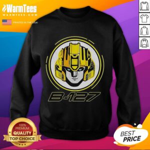 Awesome Transformers One B-127 Face Sweatshirt featuring vibrant graphics of B-127 from the Transformers franchise.