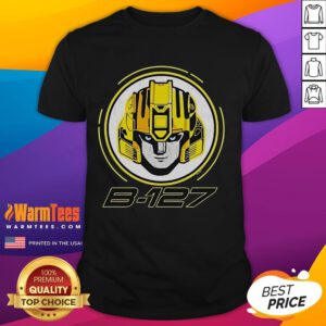 Awesome Transformers One B-127 Face T-Shirt featuring vibrant graphic design of B-127 from the Transformers franchise.