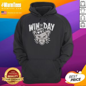 Awesome Win The Day WSC Cougar Mascot Hoodie featuring a vibrant design, perfect for school spirit and casual wear.