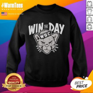 Alt Text: WSC Cougar mascot sweatshirt showcasing school spirit, perfect for winning the day in style and comfort.