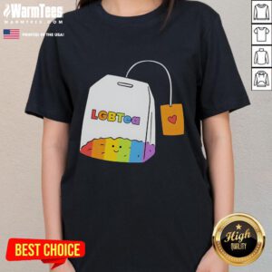 Cute LGBTea pun funny Pride equal rights ladies tee featuring colorful graphics and vibrant text for LGBTQ+ pride.