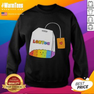Alt Text: Cute LGBTea pun sweatshirt featuring funny Pride design promoting equal rights for the LGBTQ+ community.