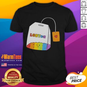 Alt Text: Cute Lgbtea pun funny Pride t-shirt promoting equal rights with colorful graphics and vibrant design.