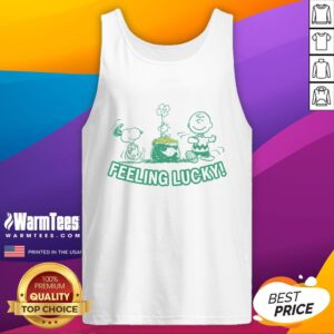 Cute Peanuts Snoopy Feeling Lucky tank top featuring Snoopy and vibrant colors, perfect for casual wear.