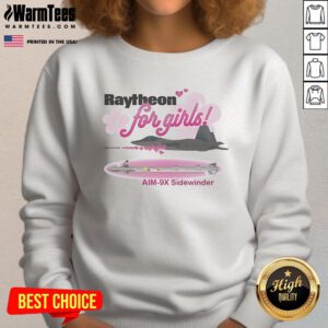 Cute Raytheon for Girls Aim 9x Sidewinder Sweatshirt featuring a stylish design and comfortable fit for young fans.